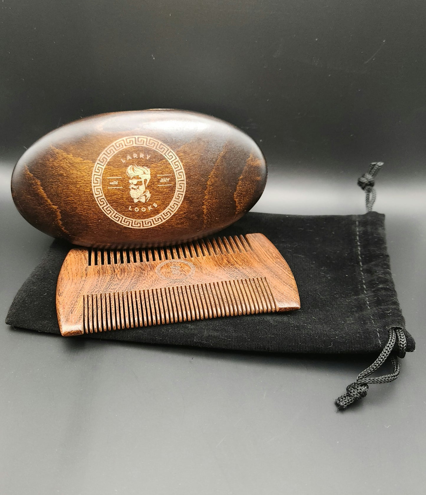 Bamboo Beard Comb & Shaving Brush Grooming Kit