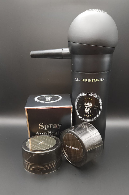 Hair Building Fibre with Spray Applicator (Black or Brown)