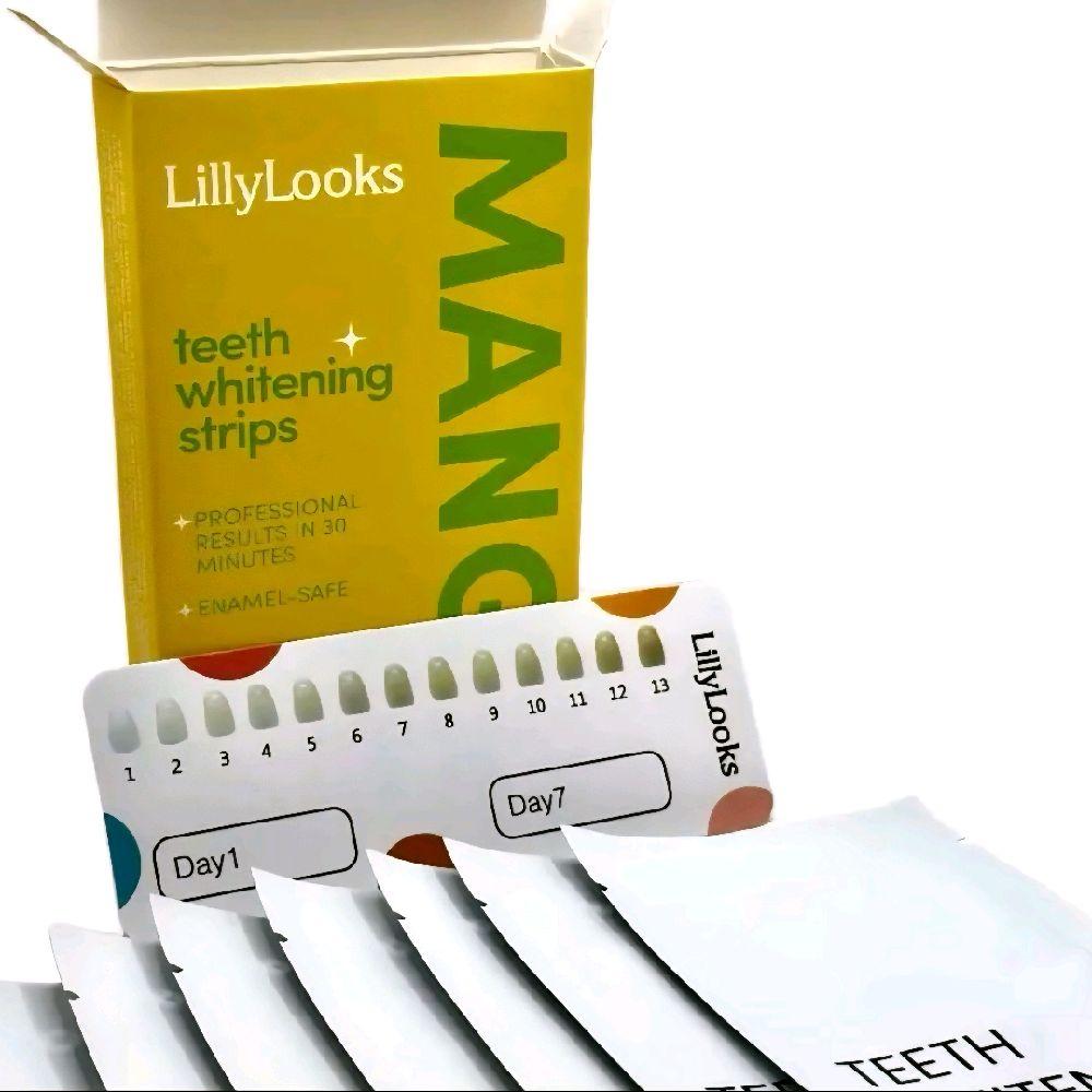 Teeth Whitening Strips | No Sensitivity | Real Flavour | Whiter Smile Fast | Strawberry, Mint or Mango