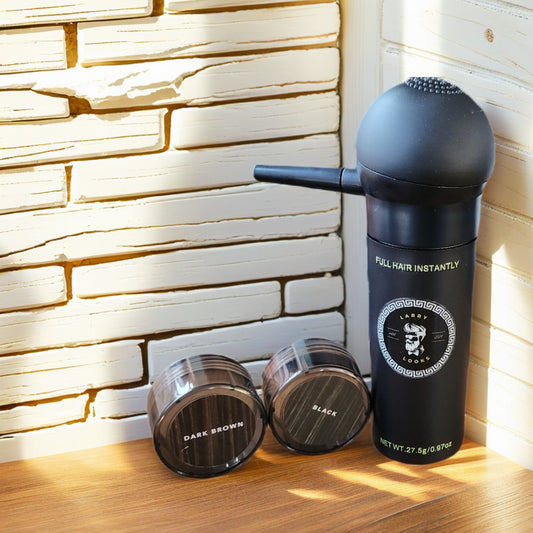 Hair Building Fibre with Spray Applicator (Black or Brown)